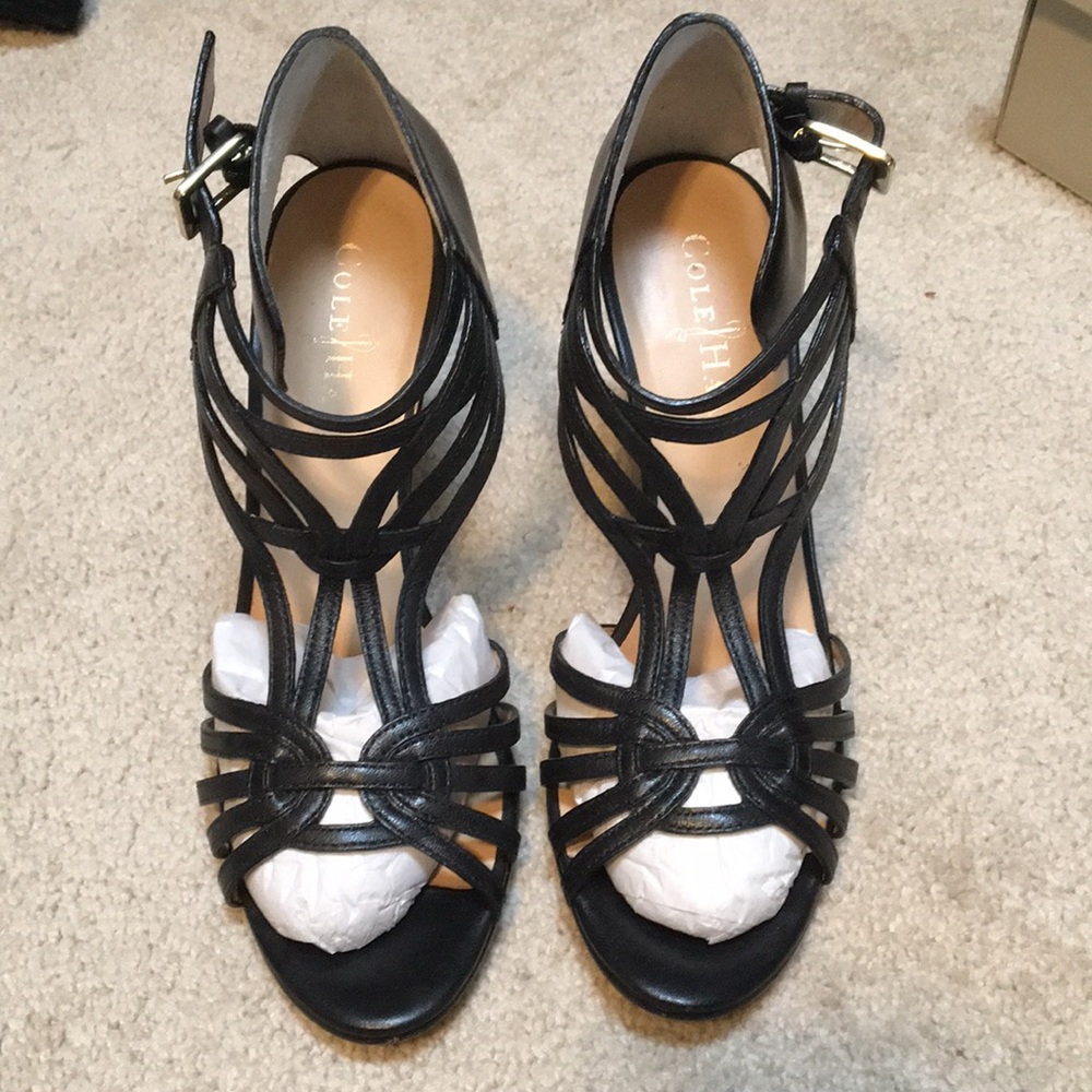 Cole Haan Black strapping heels